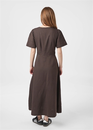 IIsie linen kjole Dark Brown Neo Noir